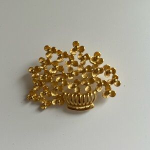 Vintage Brass Floral Brooch